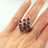 2.2ct Oval Cut Pink Ruby Cocktail Art Deco Engagement Ring 14k White Gold Finish