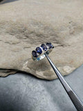2.5ct Wedding Ring Band Oval Cut Purple Amethyst Five Stone 14k WhiteGold Finish