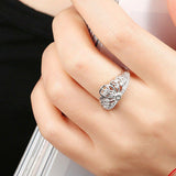 2.3ct Round Cut VVS1D Diamond Engagement Ring 14k White Gold Finish Crown Design