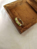 2.5ct Wedding Band Oval Cut Green Peridot Stylish Three Stone 14k WhiteGold Over