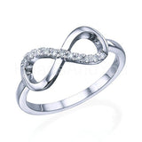 0.15ct Round Cut Moissanite Infinity Women Engagement Ring 14k White Gold Plated