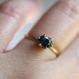 1ct Oval Cut Blue Sapphire Engagement Ring 6 Prong Solitaire 14k YellowGold Over