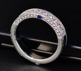 2ct Round Cut Diamond Wedding Ring Band 14k White Gold Finish Milgrain Eternity