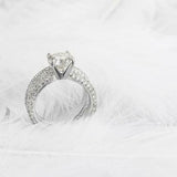 4Ct Round Cut DVVS1 Diamond Bridal Set Band Solitaire Ring 14K White Gold Finish