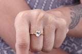 0.3ct Oval Cut Simulated Diamond Accents Solitaire Ring 14k Yellow Gold Plated