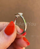 0.3ct Emerald Simulated Diamond Bezel Set Engagement Ring 14k White Gold Plated