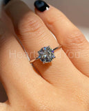 0.45ct Round Cut Moissanite Solitaire Engagement Ring 14k White Gold Plated