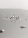 0.1ct Trillion Simulated Diamond Minimalist Curved Band 14k White Gold Plated