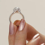 5Ct Round Cut Diamond Gatsby Vintage Solitaire Halo Ring 14K Dual Gold Finish