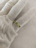 2.5ct Wedding Band Oval Cut Green Peridot Stylish Three Stone 14k WhiteGold Over