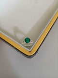 1ct Engagement Ring Round Cut Green Emerald Infinity 14k White Gold Finish