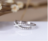 1.6ct Round Cut Diamond Wedding Ring 14k White Gold Finish Infinity Split Band