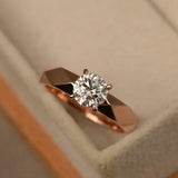 1.7ct Engagement Ring Round Cut Diamond Solitaire Design 14k Rose Gold Finish