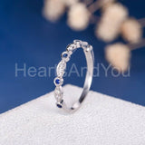 0.12ct Round Cut Simulated Sapphire Anniversary Wed Band 14k White Gold Plated