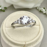 1.4ct Engagement Ring Round Cut Diamond Solitaire Petite 14k White Gold Finish