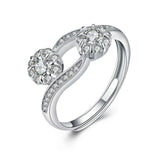 1.9ct Round Cut VVS1 Diamond Engagement Ring 14k White Gold Finish Floral Bypass