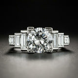 2ct Round Cut Diamond Emerald Accent Women Engagement Ring 14k White Gold Finish