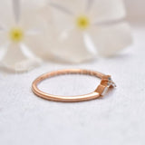 0.15ct Round Cut Moissanite Dainty Chevron Engagement Ring 14K YellowGold Plated