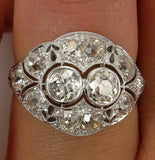 6Ct Round Cut Diamond Edwardian Antique Mesh Cocktail Ring 14K White Gold Finish