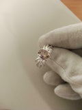 1.5ct Engagement Ring Oval Cut Peach Morganite Partywear 14k White Gold Finish