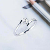 0.4ct Round Cut Diamond Engagement Ring Solitaire Promise 14k White Gold Finish