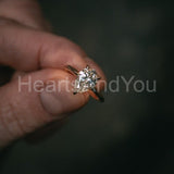 0.5ct Pear Simulated Diamond Solitaire Engagement Ring 14k Yellow Gold Plated