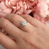 0.55ct Round Cut Moissanite Solitaire Engagement Ring 14k White Gold Plated