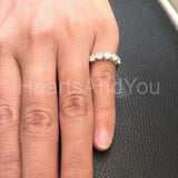 2.2ct Round Cut Moissanite Five Stone Women Wedding Band 14k White Gold Plated