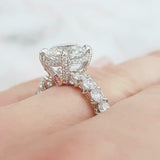 5Ct Round Cut Diamond Iced Cocktail Eternity Engagement Ring 18K White Gold Over