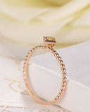 0.3ct Princess Cut Yellow Sapphire Beaded Ball Solitaire Ring 14k Rose Gold Over