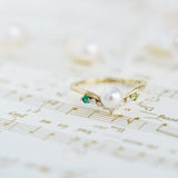 0.5ct Round Cut Simulated Diamond Pearl Minimalist Ring 14k Rose Gold Plated