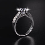 3ct Round Cut Diamond Engagement Ring 14k White Gold Finish Accents Solitaire
