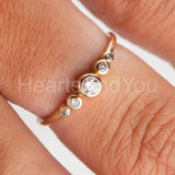 0.5ct Round Cut Moissanite Five Stone Engagement Ring 14k Yellow Gold Plated