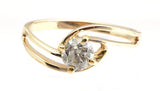 Split Shank Engagement Ring 1ct Round Cut VVS1D Diamond 14k Yellow Gold Finish