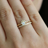 0.5ct Round Cut Diamond Geometric Pattern Eternity Band 14k Yellow Gold Finish