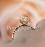 2.2ct Round Cut Moissanite Hidden Halo Engagement Ring 14k Yellow Gold Plated
