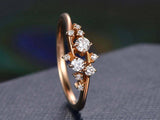 1.2ct Round Cut VVS1 Diamond Engagement Ring Floral Cluster 14k Rose Gold Finish