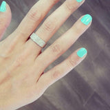 5ct Round Cut VVS1D Diamond Wedding Band Cluster Five Row 14k White Gold Finish