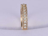 2ct Round Cut Diamond Wedding Band Three Row 3/4th Eternity 14k Yellow Gold Over