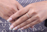0.3ct Round Cut Moissanite Anniversary Women Wedding Band 14K Yellow Gold Plated