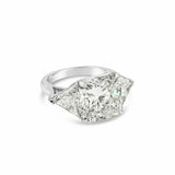 2ct Cushion Diamond Engagement Ring Trillion Accents Trilogy 18k White Gold Over
