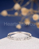 0.3ct Round Cut Moissanite Anniversary Women Wedding Band 14k White Gold Plated