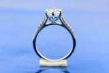 2ct Round Cut Diamond Engagement Ring Bridal Set 14k White Gold Over with Accent
