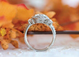 0.5ct Round Cut Diamond Filigree Solitaire Engagement Ring 18k WhiteGold Finish