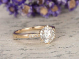 1.2ct Round Cut Diamond Bridal Women Wedding Engagement Ring 14k YellowGold Over