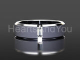 0.5ct Baguette Simulated Diamond Tension Set Men's Ring 14k White Gold Plated