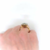 2.5ct Green Emerald Halo Stylish Cocktail Engagement Ring 14k Yellow Gold Finish