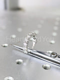 2.1ct Round Cut Moissanite Stackable Half Eternity Band 14k White Gold Plated