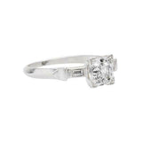 1.2ct Asscher Cut Diamond Baguette Accents Trilogy Ring 14k White Gold Finish