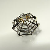 Spider Web Cocktail Engagement Ring 3ct Round Cut Diamond 14k Black Gold Finish